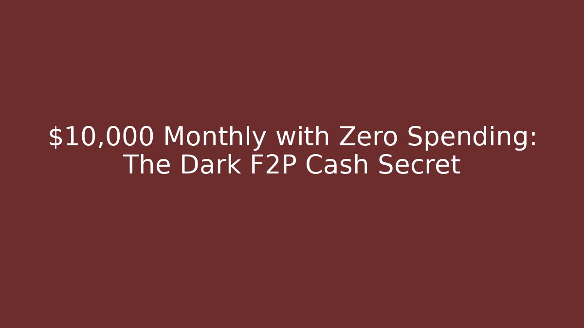 $10,000 Monthly with Zero Spending: The Dark F2P Cash Secret
