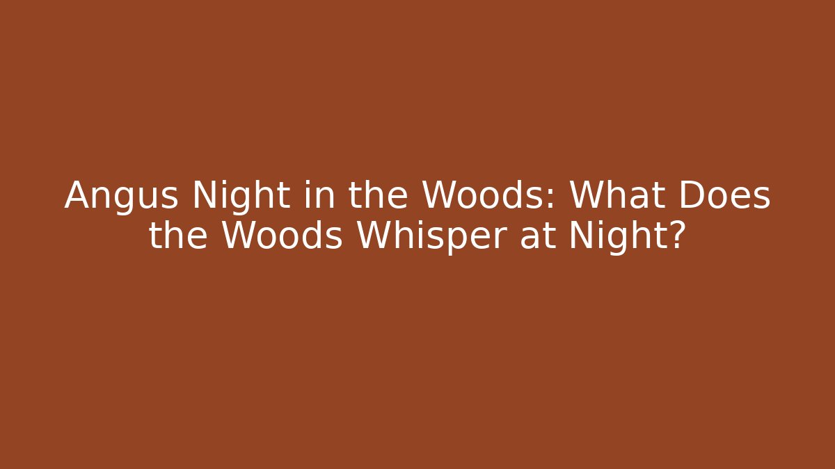 Angus Night in the Woods: What Does the Woods Whisper at Night?