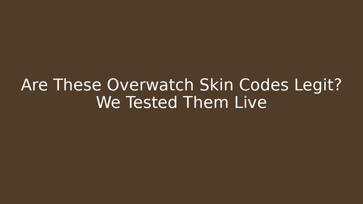 Are These Overwatch Skin Codes Legit? We Tested Them Live