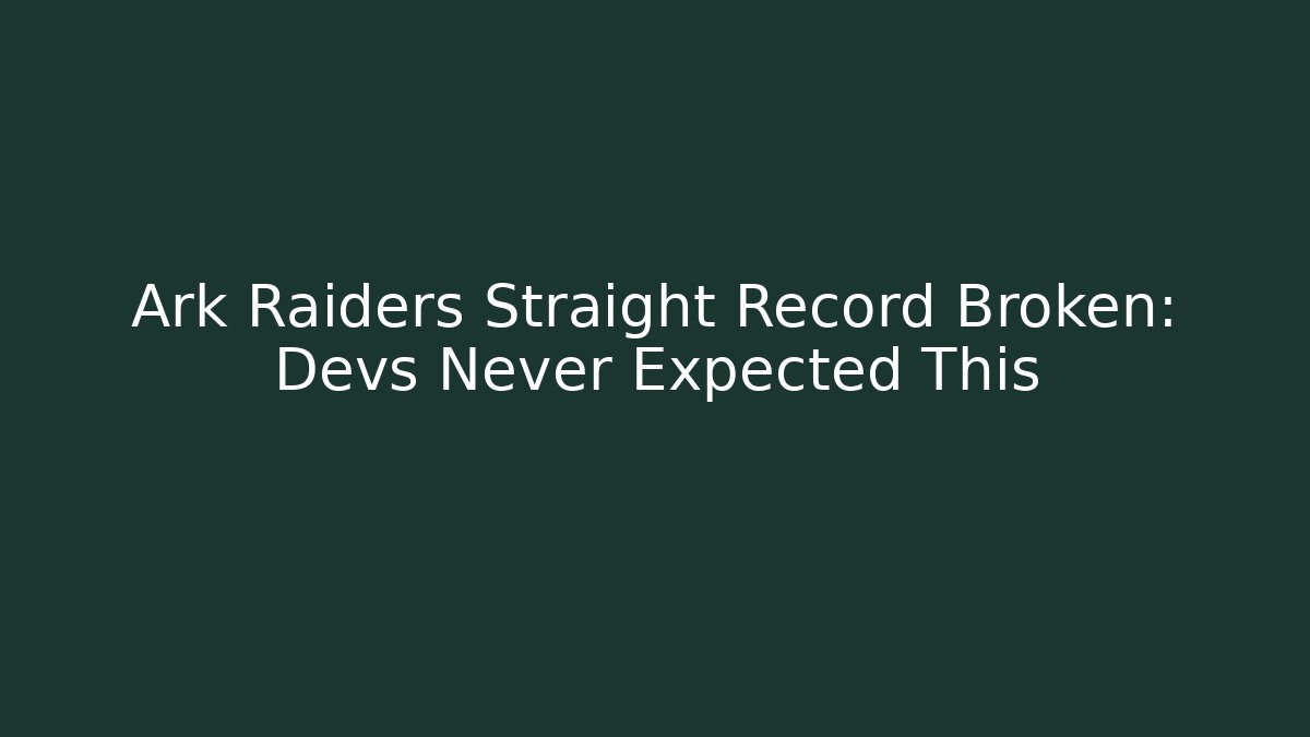 Ark Raiders Straight Record Broken: Devs Never Expected This