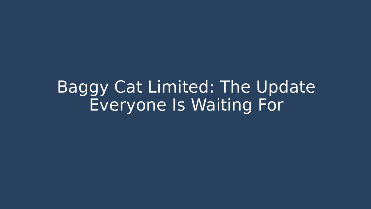 Baggy Cat Limited: The Update Everyone Is Waiting For - Andrea Zevedo