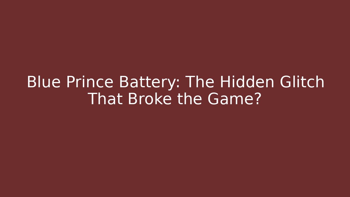 Blue Prince Battery: The Hidden Glitch That Broke the Game?