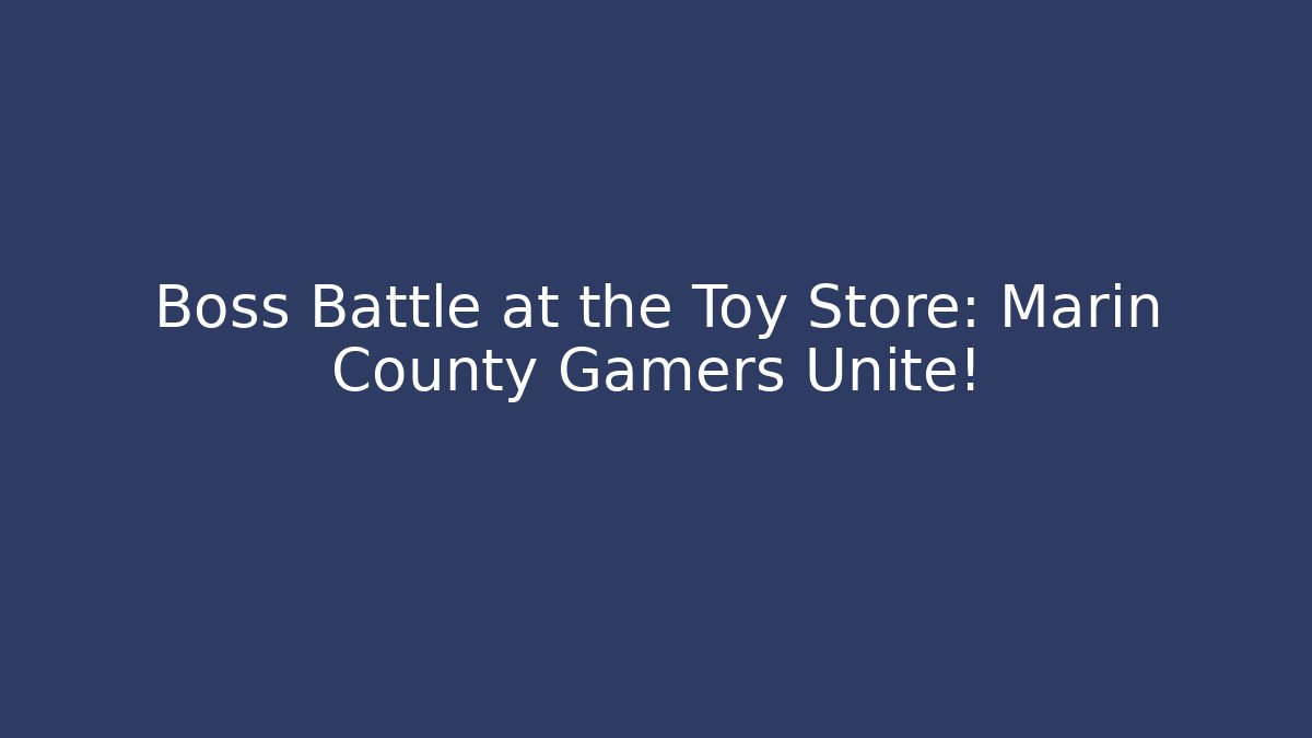 Boss Battle at the Toy Store: Marin County Gamers Unite!
