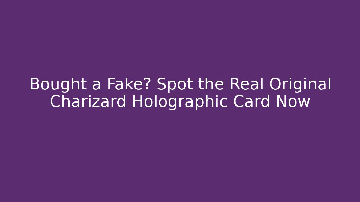 Bought a Fake? Spot the Real Original Charizard Holographic Card Now