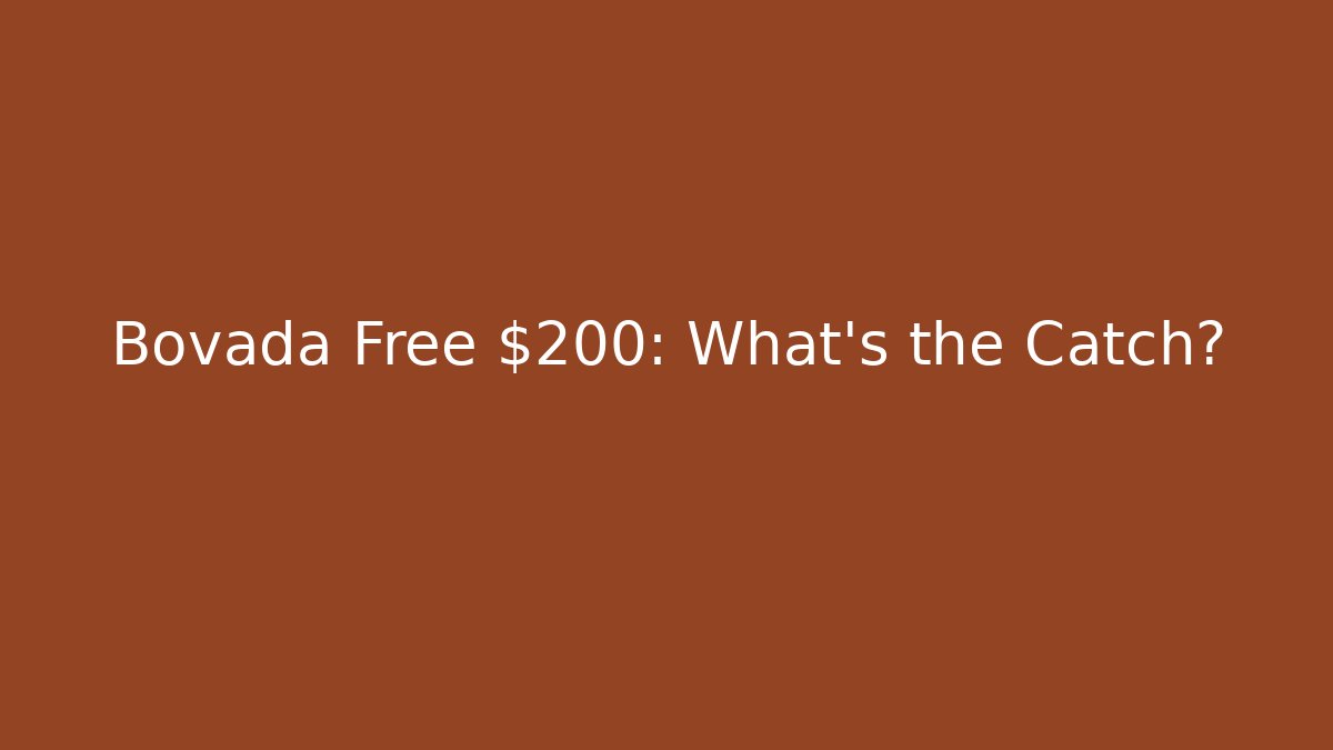 Bovada Free $200: What's the Catch?