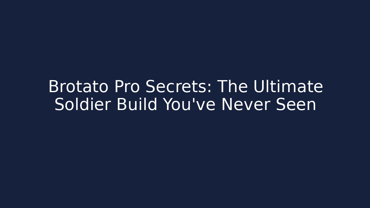 Brotato Pro Secrets: The Ultimate Soldier Build You’ve Never Seen - Andrea Zevedo