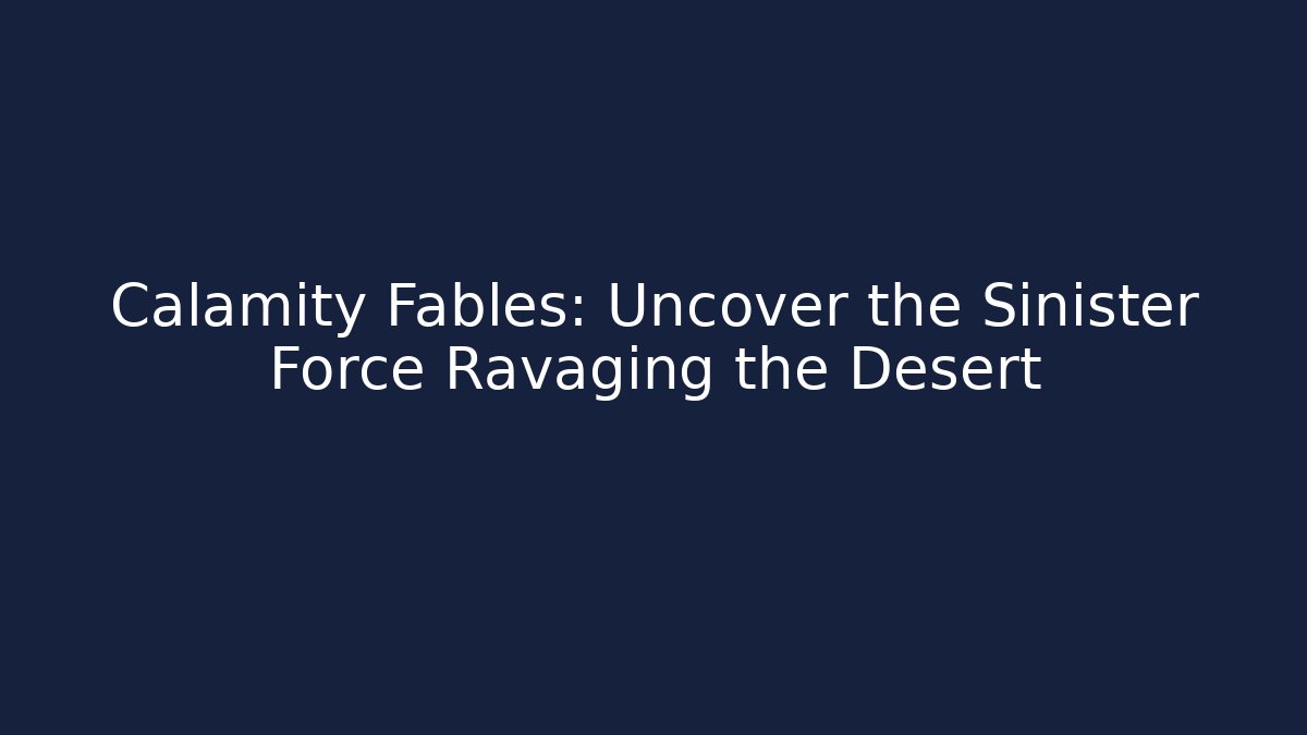 Calamity Fables: Uncover the Sinister Force Ravaging the Desert