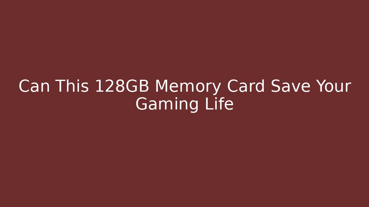 Can This 128GB Memory Card Save Your Gaming Life