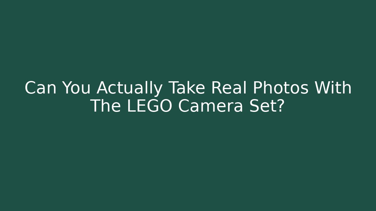 Can You Actually Take Real Photos With The LEGO Camera Set?