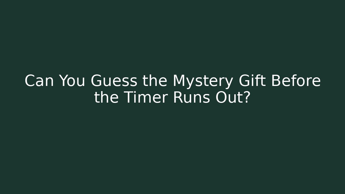 Can You Guess the Mystery Gift Before the Timer Runs Out? - Andrea Zevedo
