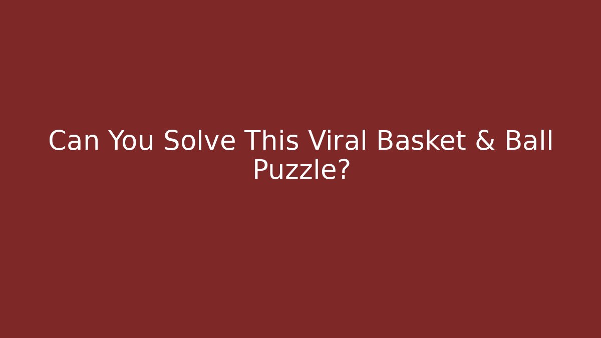 Can You Solve This Viral Basket & Ball Puzzle?
