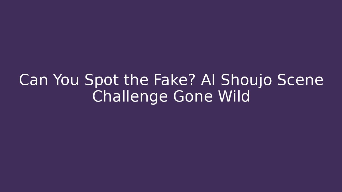Can You Spot the Fake? AI Shoujo Scene Challenge Gone Wild
