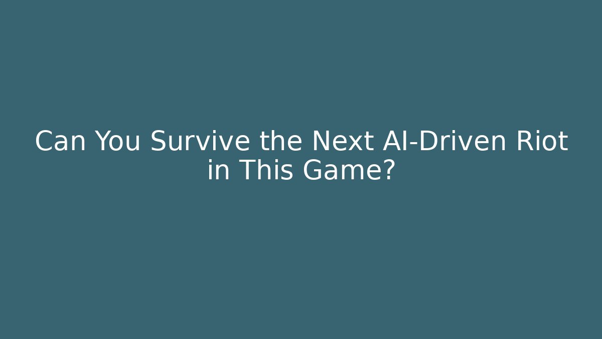 Can You Survive the Next AI-Driven Riot in This Game?