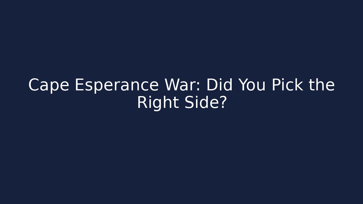Cape Esperance War: Did You Pick the Right Side?