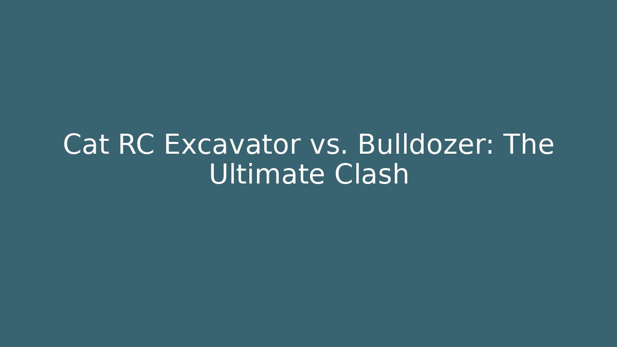 Cat RC Excavator vs. Bulldozer: The Ultimate Clash