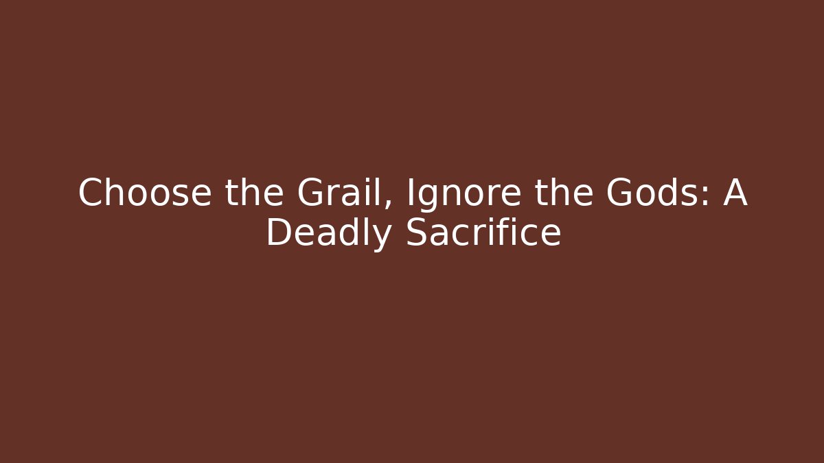 Choose the Grail, Ignore the Gods: A Deadly Sacrifice