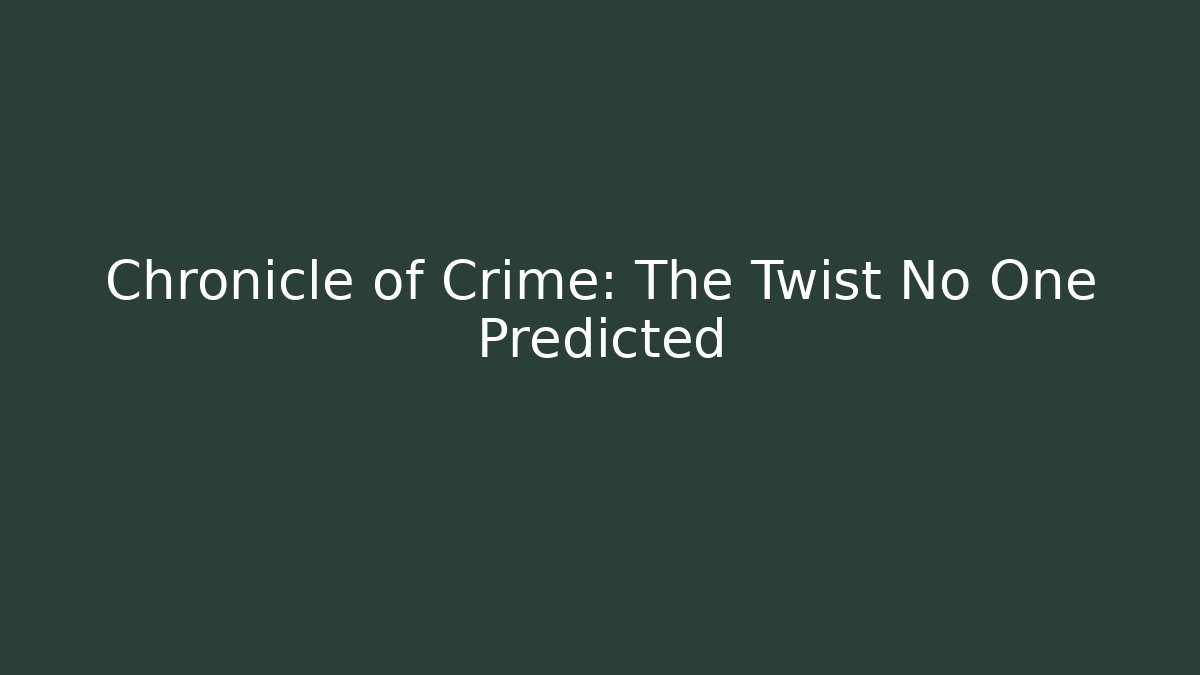 Chronicle of Crime: The Twist No One Predicted