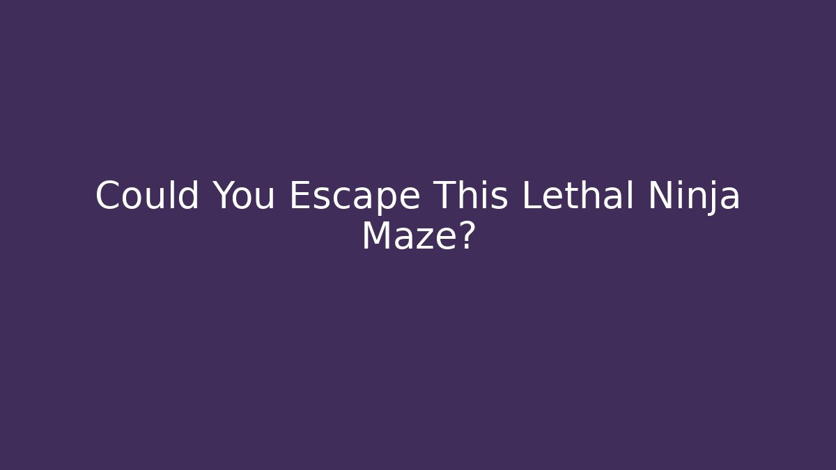 Could You Escape This Lethal Ninja Maze? - Andrea Zevedo