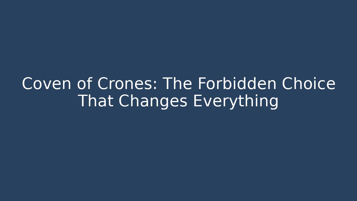 Coven of Crones: The Forbidden Choice That Changes Everything