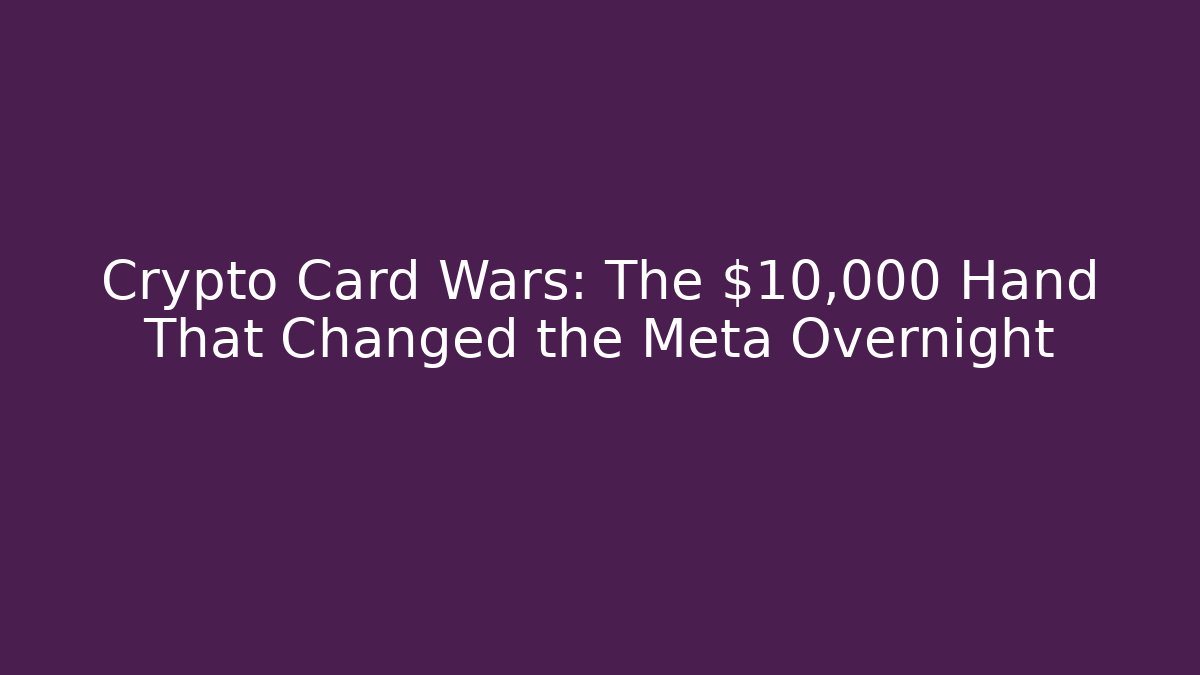 Crypto Card Wars: The $10,000 Hand That Changed the Meta Overnight