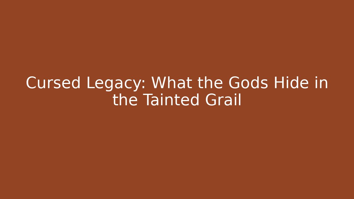 Cursed Legacy: What the Gods Hide in the Tainted Grail