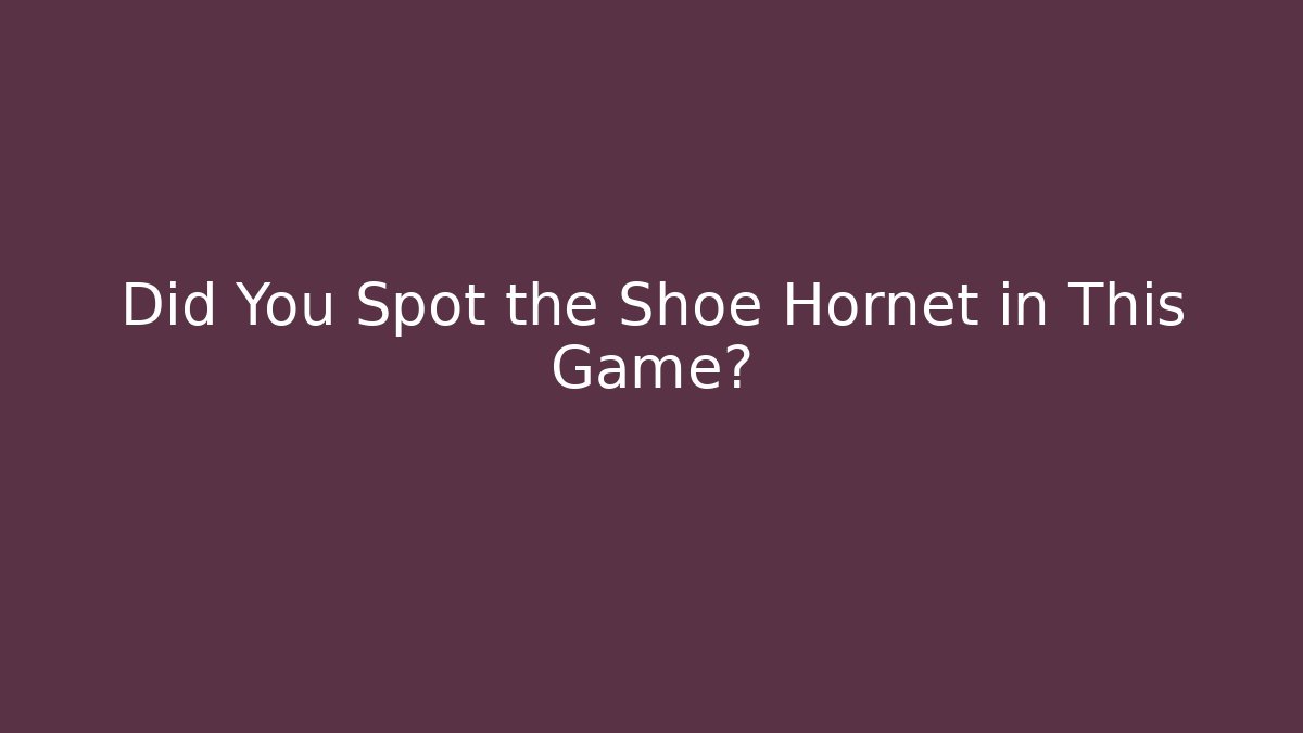 Did You Spot the Shoe Hornet in This Game?