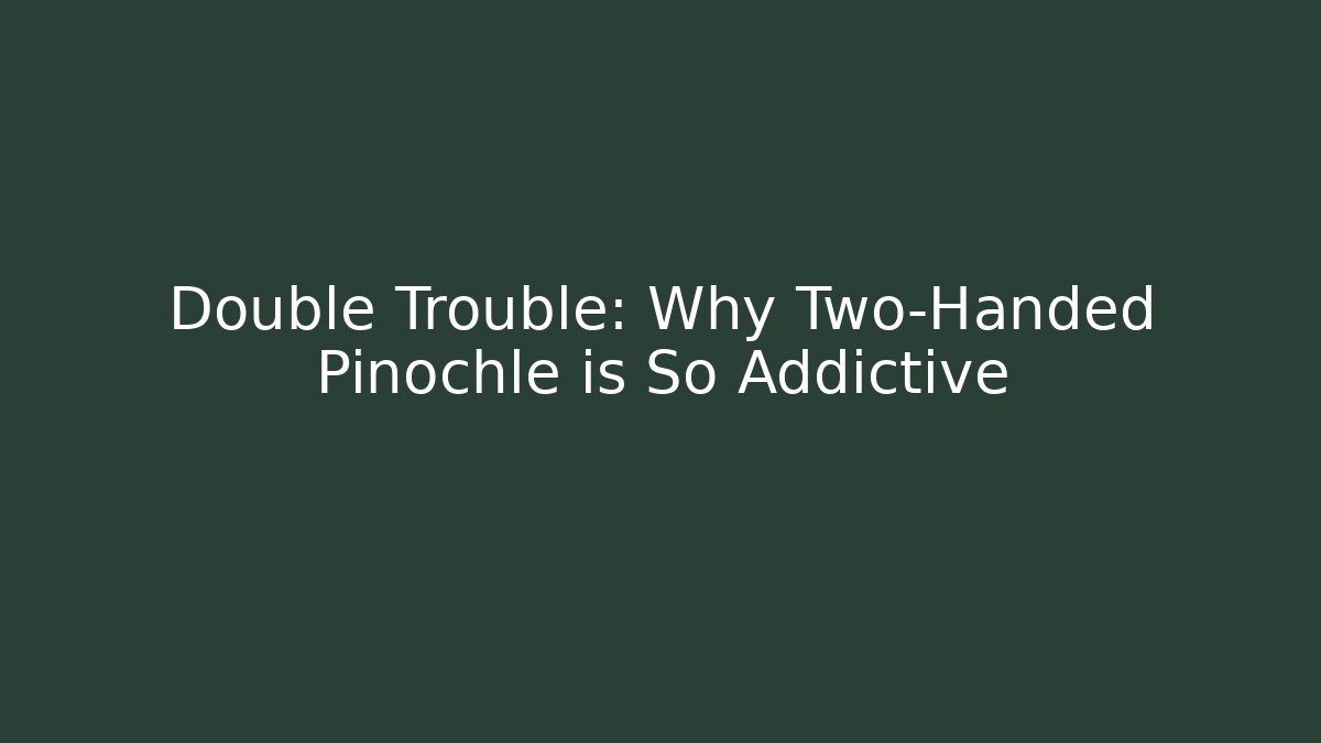 Double Trouble: Why Two-Handed Pinochle is So Addictive