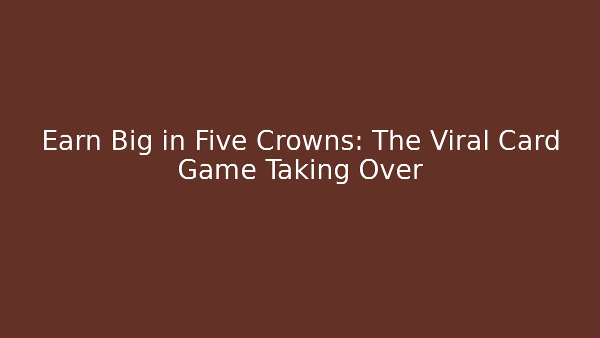 Earn Big in Five Crowns: The Viral Card Game Taking Over