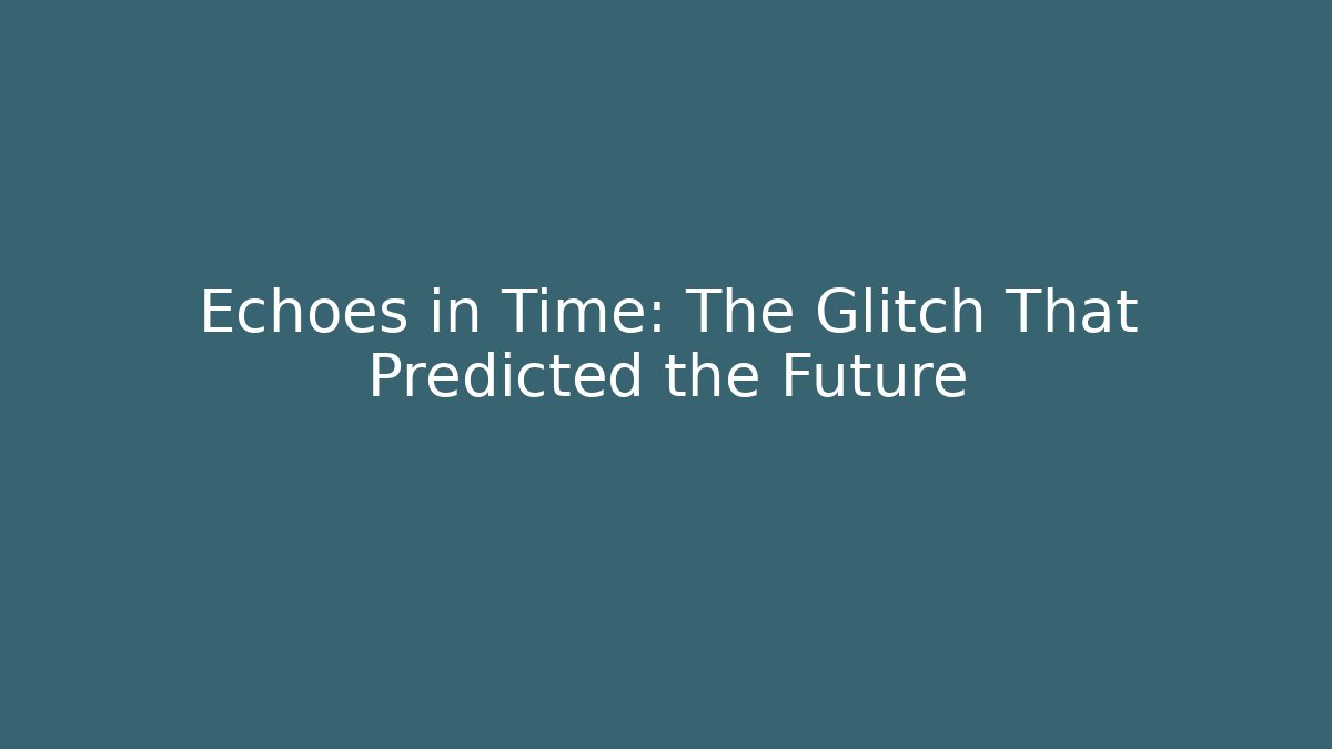 Echoes in Time: The Glitch That Predicted the Future