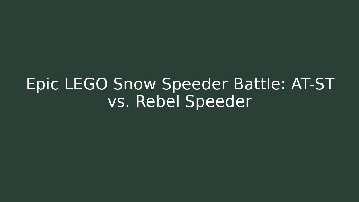 Epic LEGO Snow Speeder Battle: AT-ST vs. Rebel Speeder