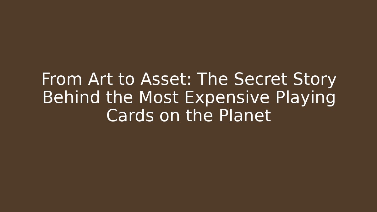 From Art to Asset: The Secret Story Behind the Most Expensive Playing Cards on the Planet