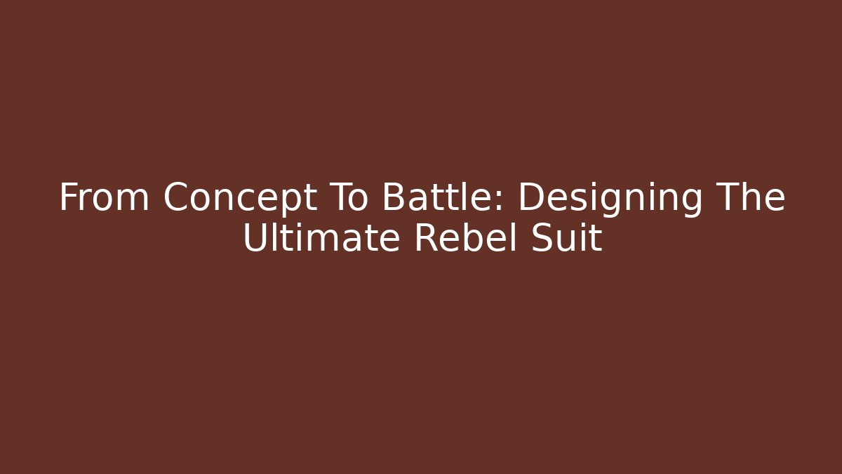 From Concept To Battle: Designing The Ultimate Rebel Suit