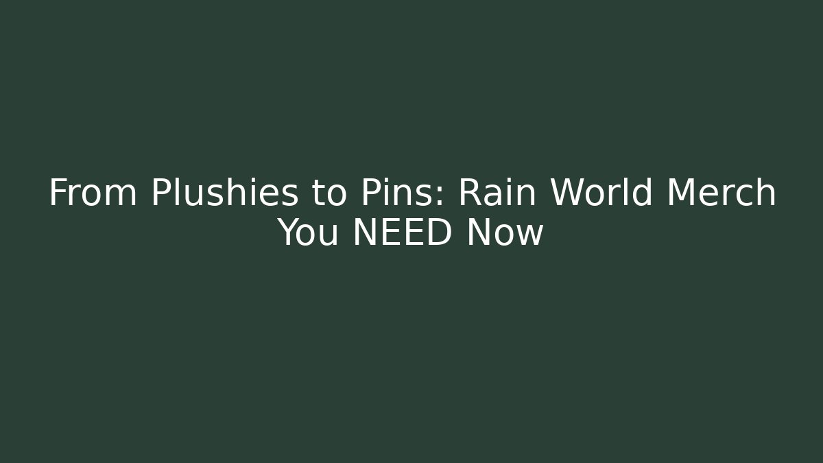 From Plushies to Pins: Rain World Merch You NEED Now