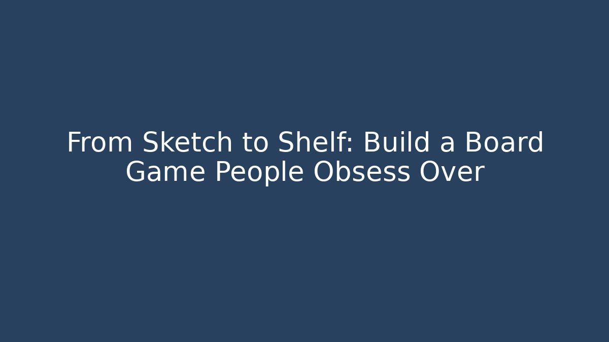 From Sketch to Shelf: Build a Board Game People Obsess Over
