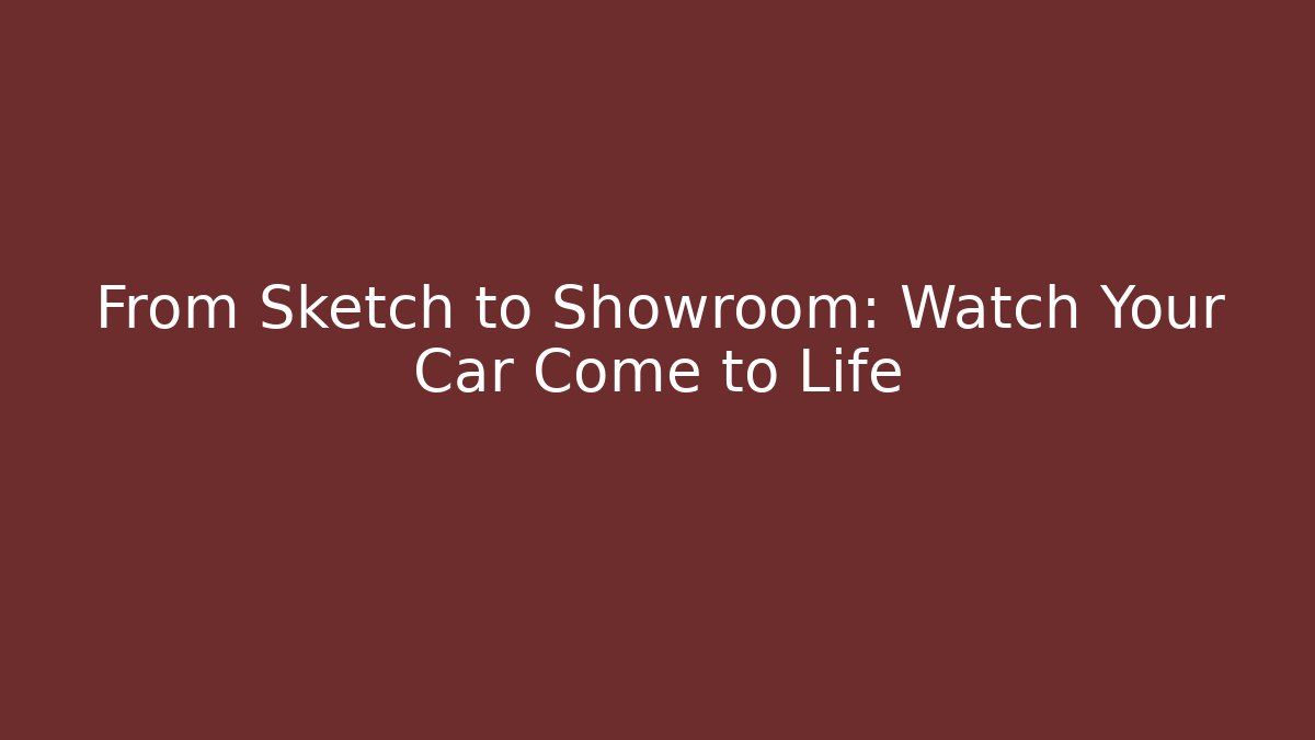 From Sketch to Showroom: Watch Your Car Come to Life