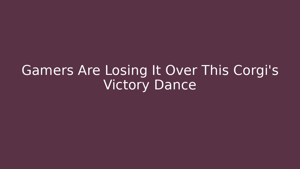 Gamers Are Losing It Over This Corgi's Victory Dance