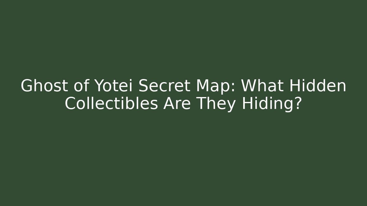 Ghost of Yotei Secret Map: What Hidden Collectibles Are They Hiding?