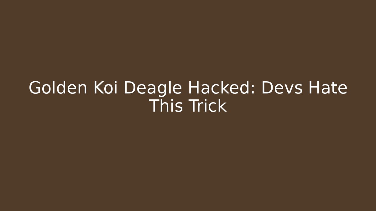 Golden Koi Deagle Hacked: Devs Hate This Trick - Andrea Zevedo