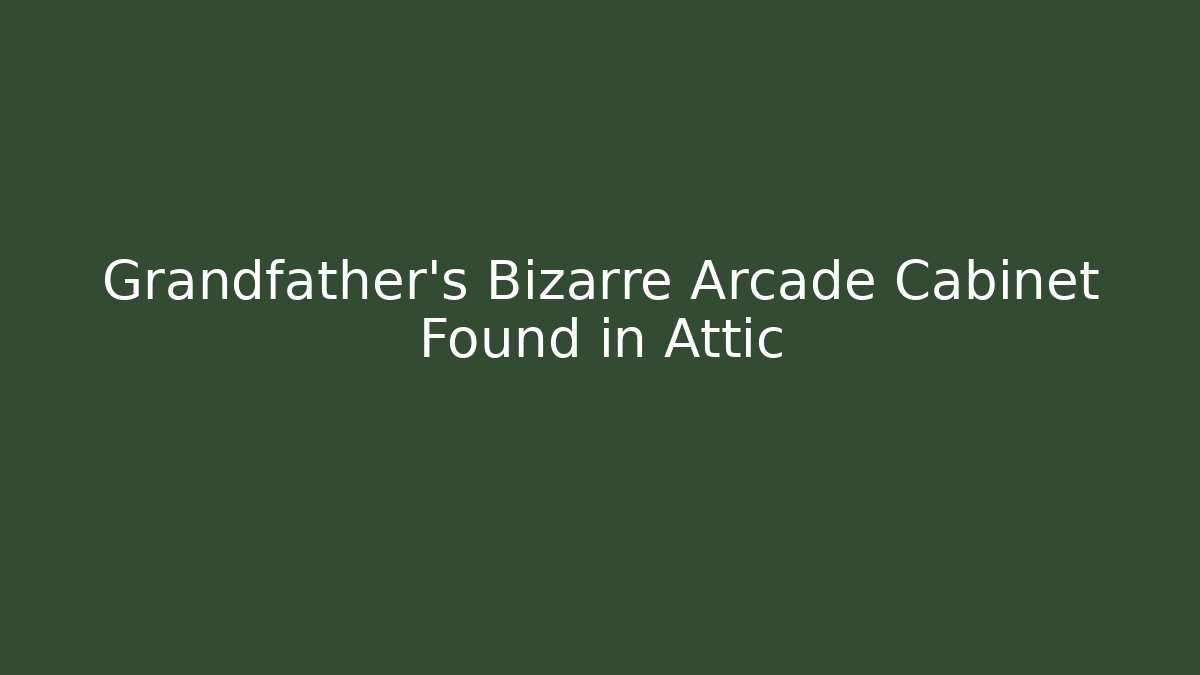 Grandfather's Bizarre Arcade Cabinet Found in Attic