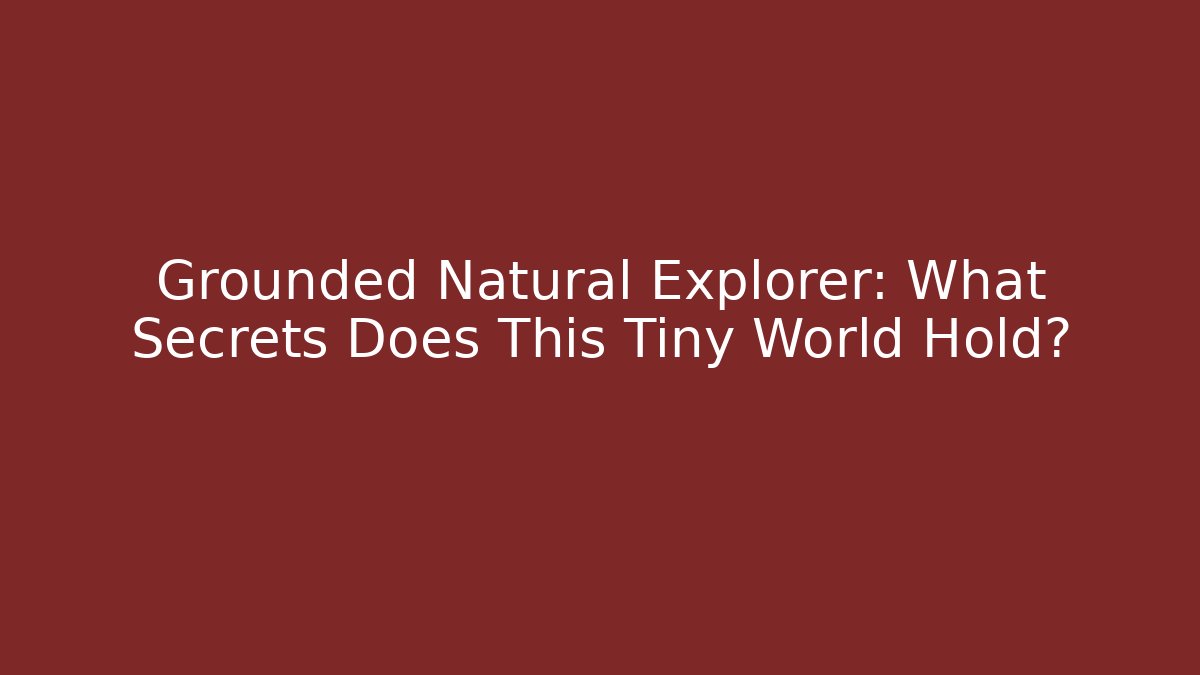 Grounded Natural Explorer: What Secrets Does This Tiny World Hold? - Andrea Zevedo