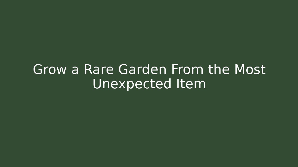 Grow a Rare Garden From the Most Unexpected Item