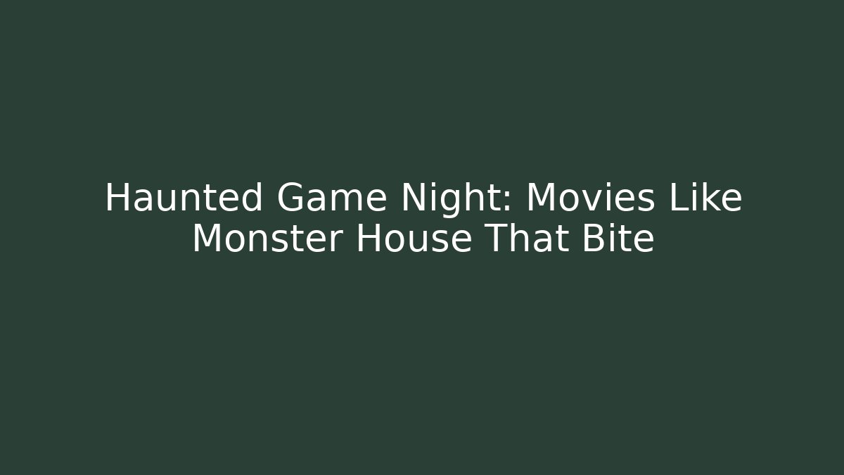 Haunted Game Night: Movies Like Monster House That Bite