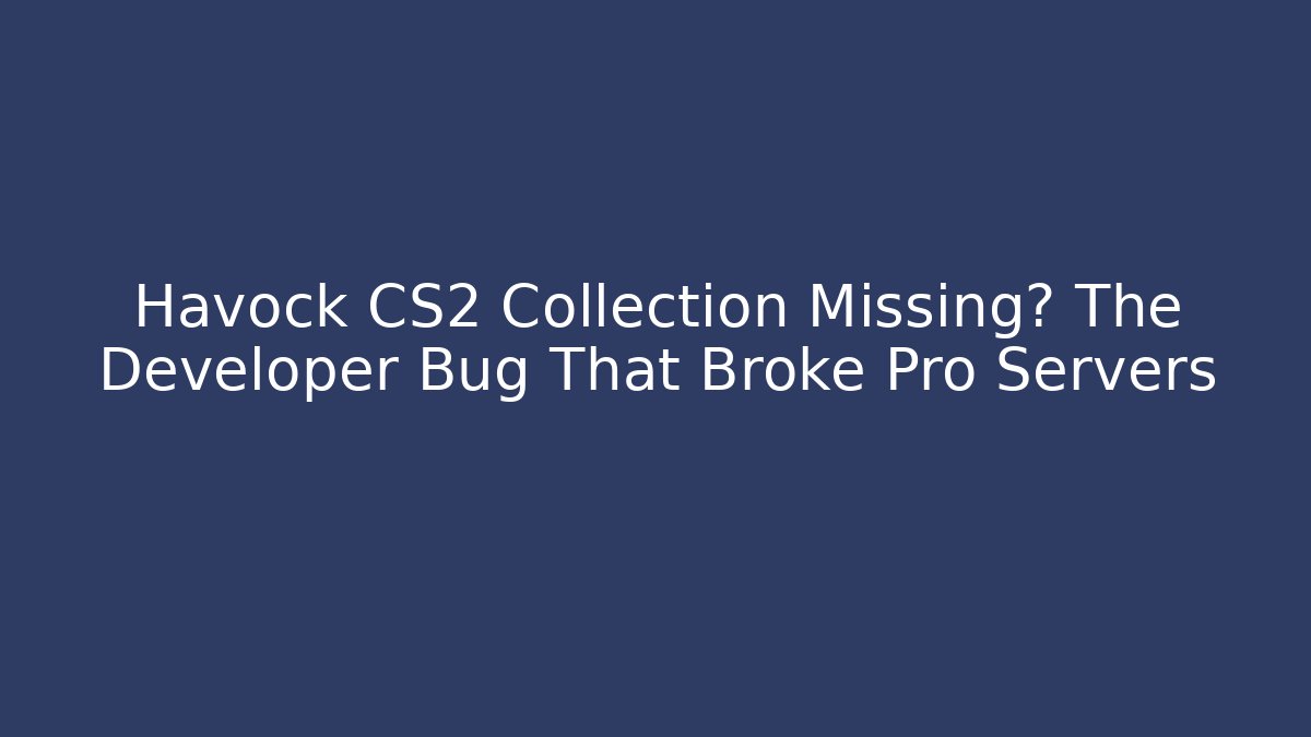 Havock CS2 Collection Missing? The Developer Bug That Broke Pro Servers