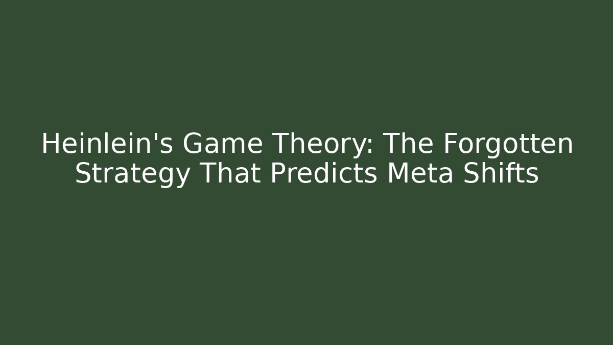 Heinlein's Game Theory: The Forgotten Strategy That Predicts Meta Shifts