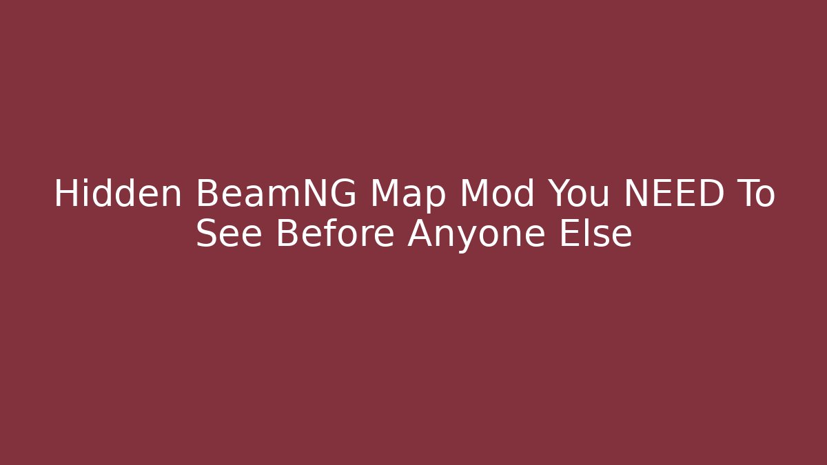 Hidden BeamNG Map Mod You NEED To See Before Anyone Else - Andrea Zevedo