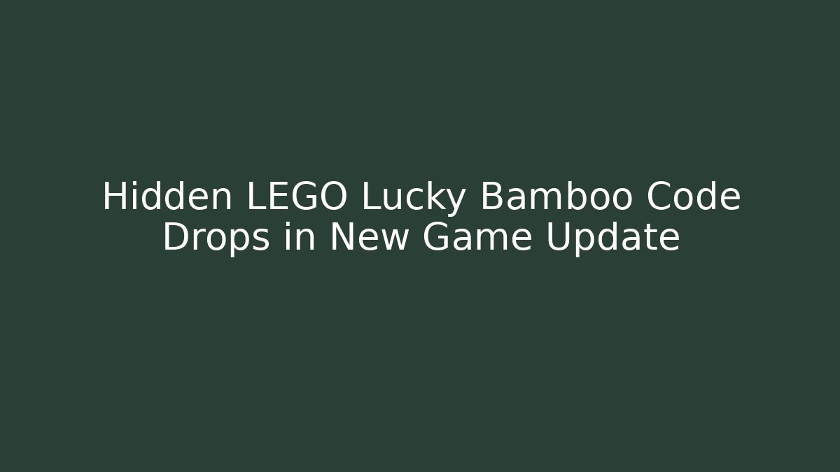 Hidden LEGO Lucky Bamboo Code Drops in New Game Update
