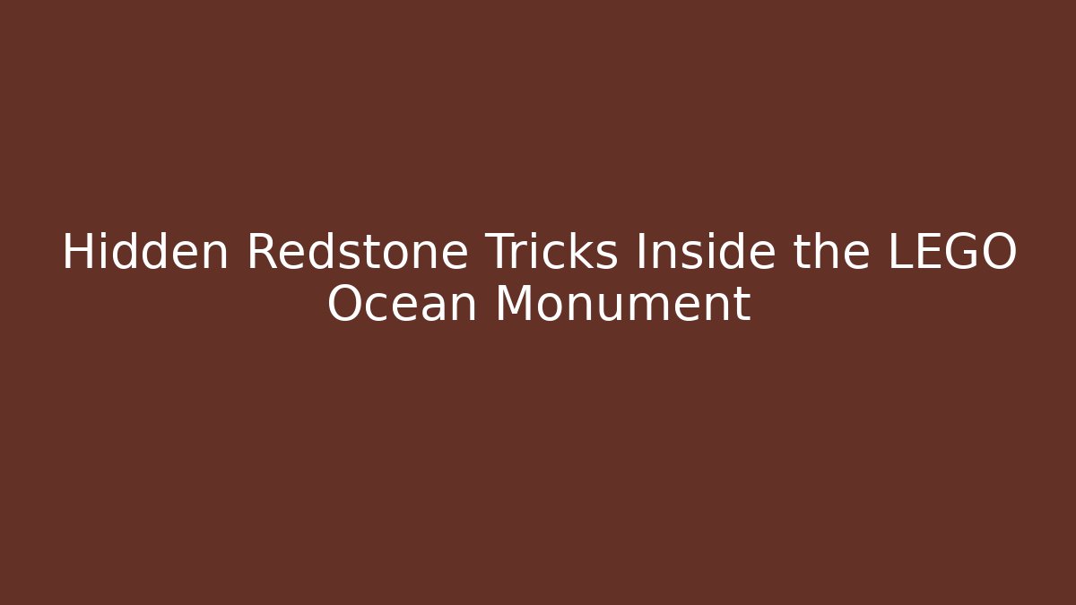 Hidden Redstone Tricks Inside the LEGO Ocean Monument - Andrea Zevedo