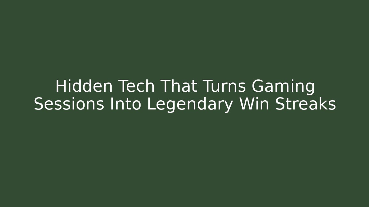 Hidden Tech That Turns Gaming Sessions Into Legendary Win Streaks