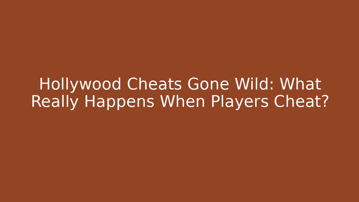 Hollywood Cheats Gone Wild: What Really Happens When Players Cheat?