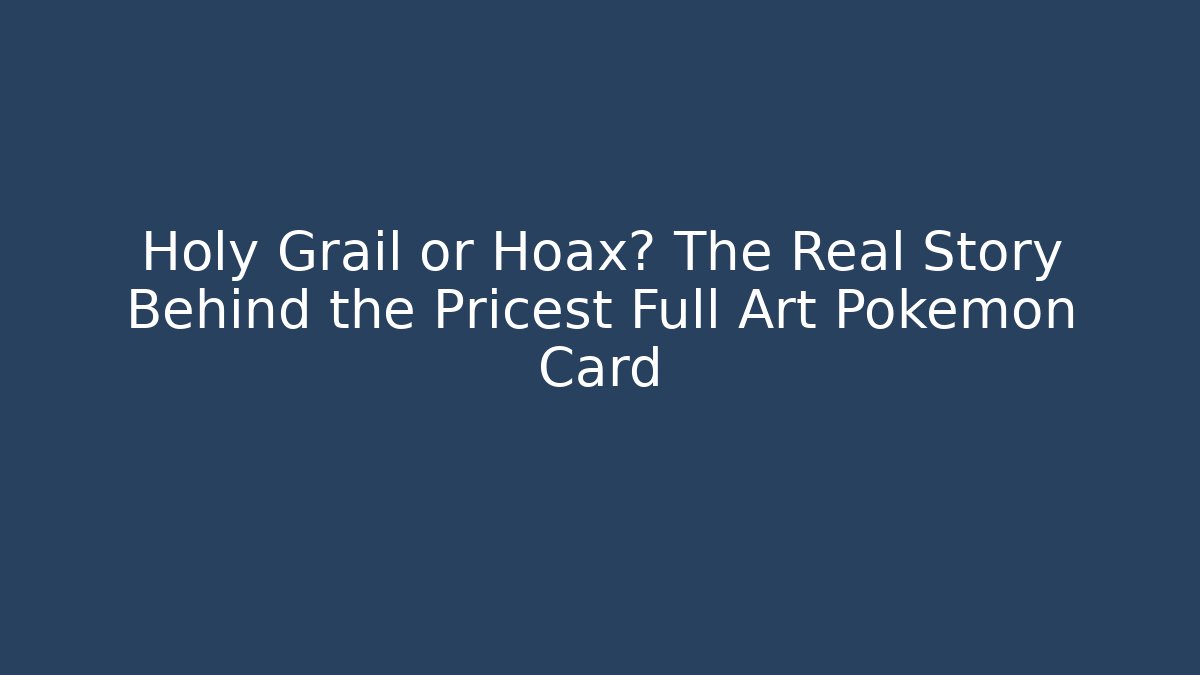 Holy Grail or Hoax? The Real Story Behind the Pricest Full Art Pokémon Card